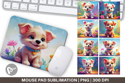Mouse Pad Charming Baby Dog Sublimation artnoy 