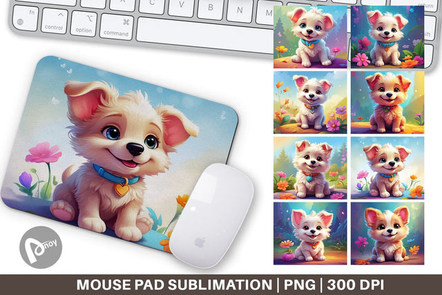 Mouse Pad Charming Baby Dog Sublimation artnoy 