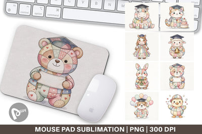 Mouse Pad Cheerful Graduation Party Patchwork Sublimation artnoy 
