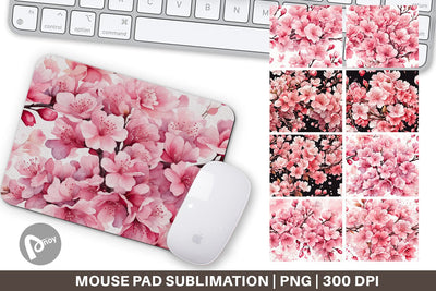 Mouse Pad Cherry Blossom Pattern Sublimation artnoy 