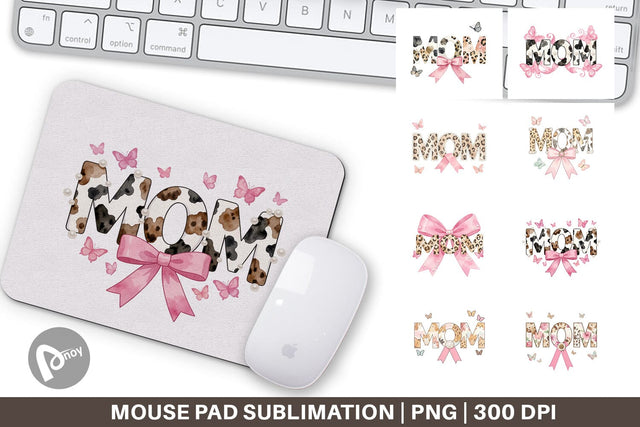 Mouse Pad Chic Animal Print MOM Watercolor Sublimation artnoy 