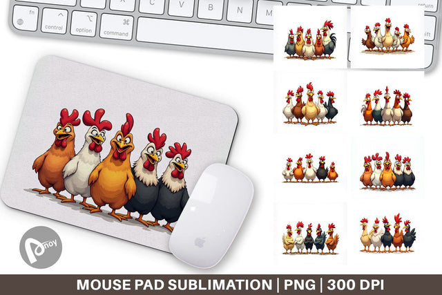 Mouse Pad Chicken Emotion Sublimation artnoy 