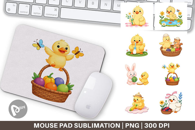 Mouse Pad Chicken Picnic Day Sublimation artnoy 
