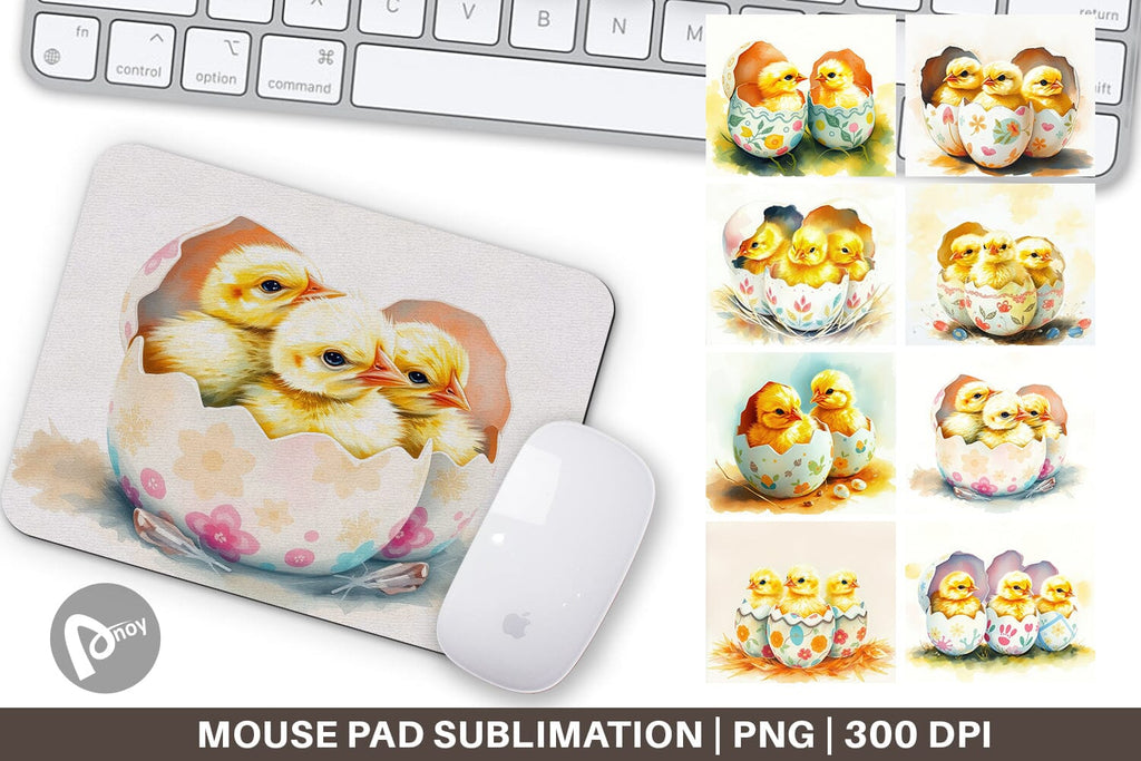 Mouse Pad Chicks in Eggs - So Fontsy