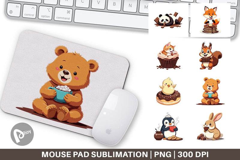 Mouse Pad Chocolate Animals Sublimation artnoy 