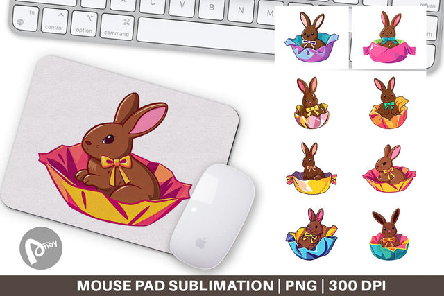Mouse Pad Chocolate Bunny Sublimation artnoy 