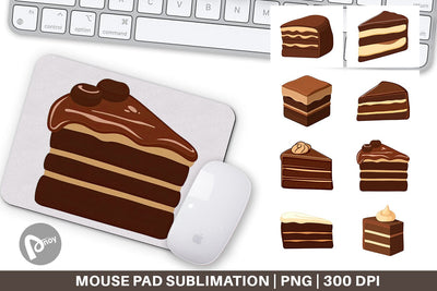 Mouse Pad Chocolate Cake Slice Sublimation artnoy 