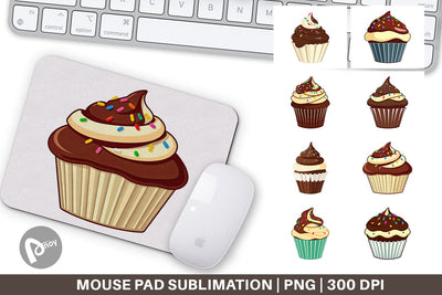 Mouse Pad Chocolate Cupcake Sublimation artnoy 