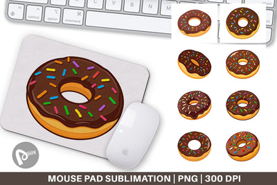 Mouse Pad Chocolate Donut Sublimation artnoy 
