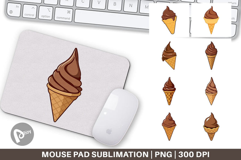 Mouse Pad Chocolate Ice Cream Sublimation artnoy 