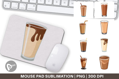 Mouse Pad Chocolate Milk Glass Sublimation artnoy 