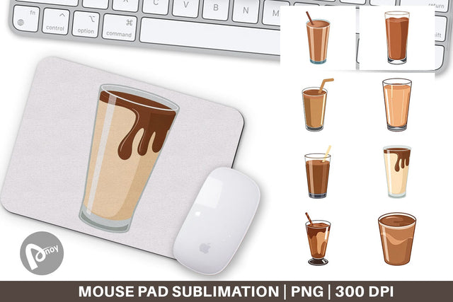 Mouse Pad Chocolate Milk Glass Sublimation artnoy 