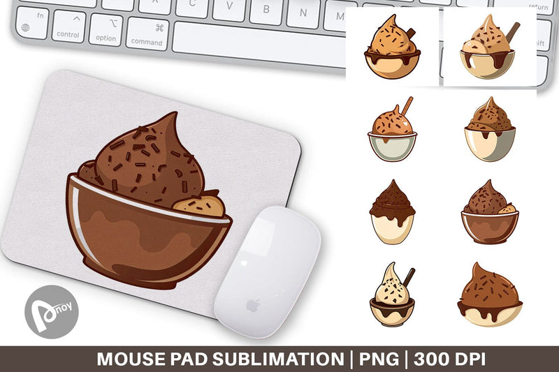 Mouse Pad Chocolate Scoop Sublimation artnoy 