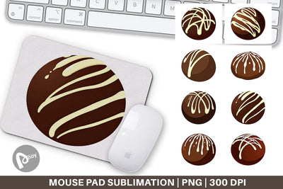 Mouse Pad Chocolate Truffle Sublimation artnoy 