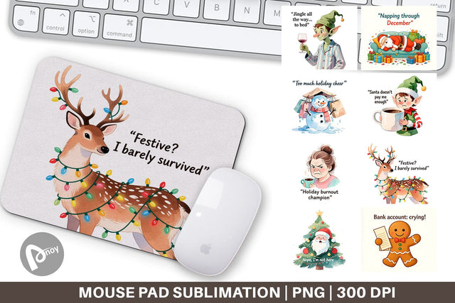 Mouse Pad Christmas Burnout Vibes Sublimation artnoy 
