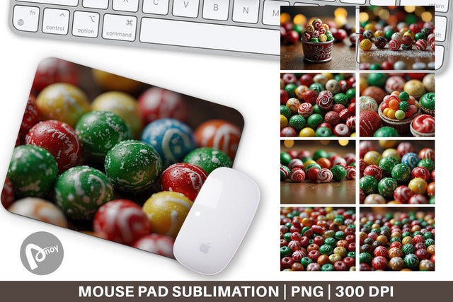 Mouse Pad Christmas Candies Sublimation artnoy 