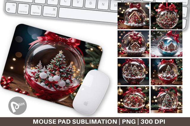 Mouse Pad Christmas Glass Ball Sublimation artnoy 