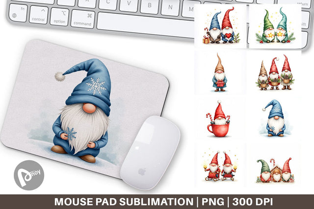 Mouse Pad Christmas Gnome Sublimation artnoy 