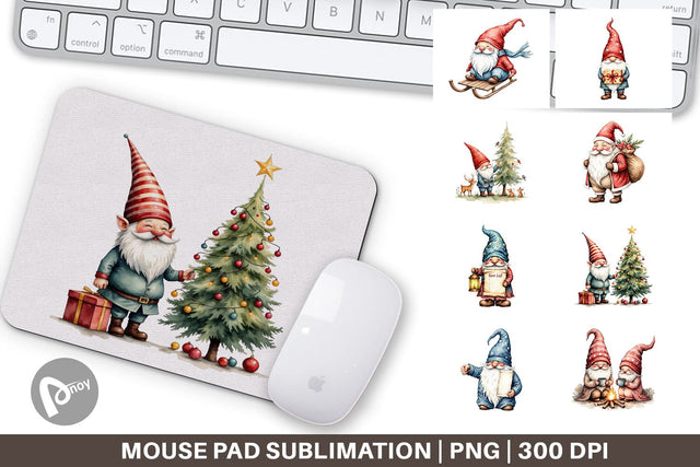 Mouse Pad Christmas Gnomes Sublimation artnoy 