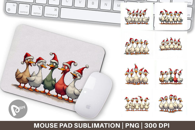 Mouse Pad Christmas Goose Emotions Sublimation artnoy 