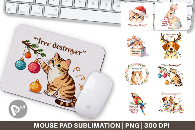 Mouse Pad Christmas Pet Sarcasm Sublimation artnoy 