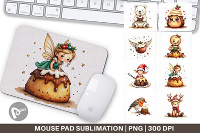 Mouse Pad Christmas Pudding Delights Sublimation artnoy 