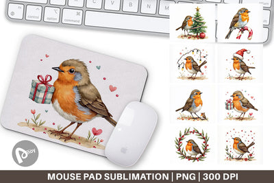 Mouse Pad Christmas Robin Wonders Sublimation artnoy 
