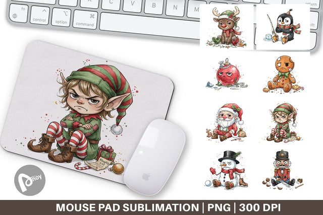 Mouse Pad Christmas Sarcastic Character Sublimation artnoy 