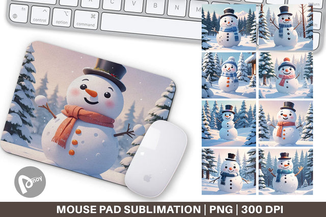 Mouse Pad Christmas Snowman Sublimation artnoy 