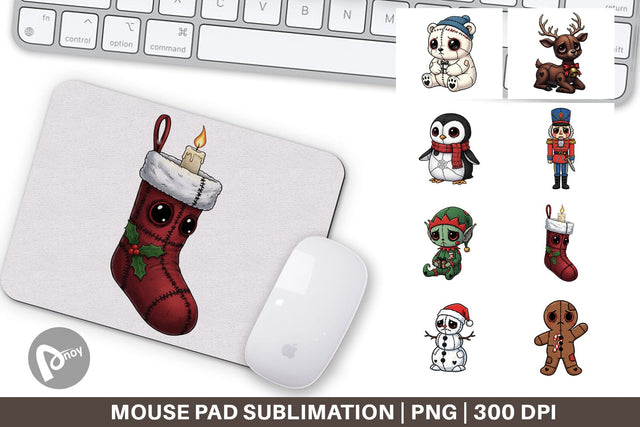 Mouse Pad Christmas Voodoo Doll Characters Sublimation artnoy 