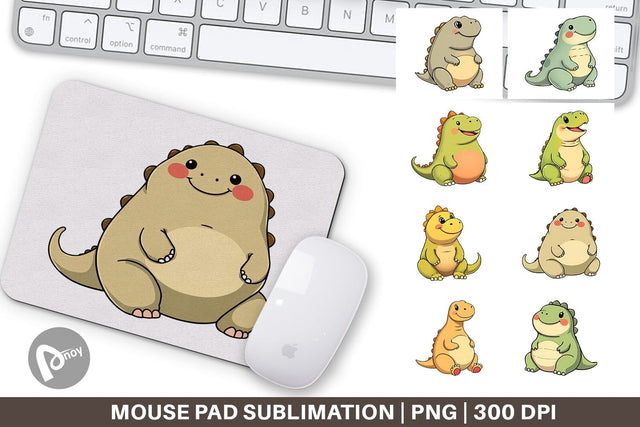 Mouse Pad Chubby Dinosaur Sublimation artnoy 