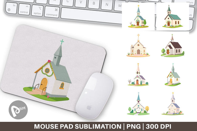 Mouse Pad Church Sublimation artnoy 