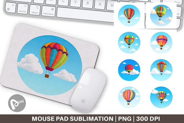 Mouse Pad Classic Hot Air Balloon Sublimation artnoy 