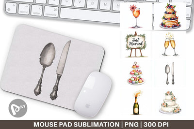 Mouse Pad Classic Wedding Cakes and Celebrations Sublimation artnoy 