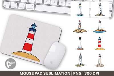 Mouse Pad Cliff Lighthouse Sublimation artnoy 