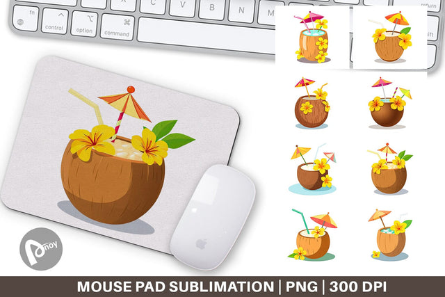 Mouse Pad Coconut Drink Sublimation artnoy 