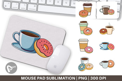Mouse Pad Coffee Donut Sublimation artnoy 