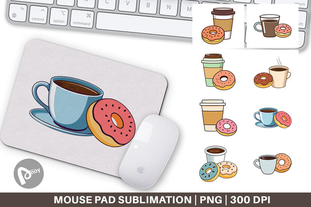 Mouse Pad Coffee Donut Sublimation artnoy 