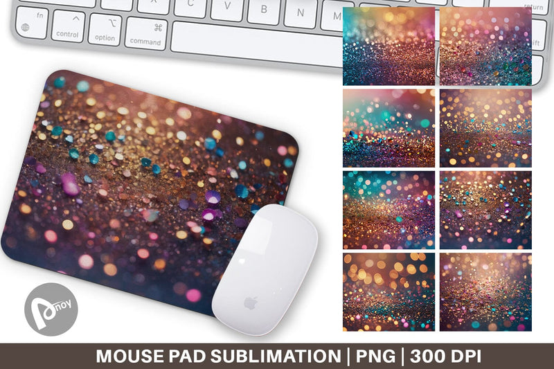 Mouse Pad Colorful Glitter Bokeh Sublimation artnoy 