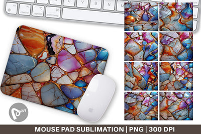 Mouse Pad Colorful Liquid Marble Sublimation artnoy 