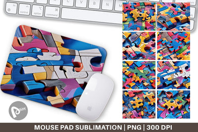 Mouse Pad Colorful Puzzles Pattern Sublimation artnoy 
