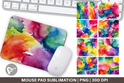 Mouse Pad Colorful Watercolor Sublimation artnoy 