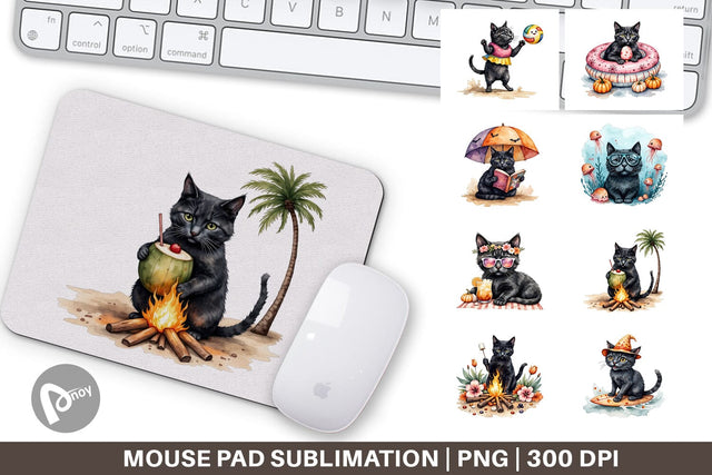 Mouse Pad Cool Cat Summerween Sublimation artnoy 