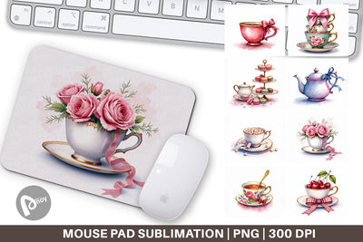 Mouse Pad Coquette Teacups Sublimation artnoy 