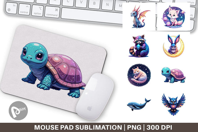 Mouse Pad Cosmic Kawaii Critters Sublimation artnoy 