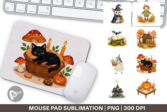 Mouse Pad Cottagecore Halloween Sublimation artnoy 