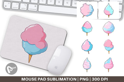 Mouse Pad Cotton Candy Scoop Sublimation artnoy 