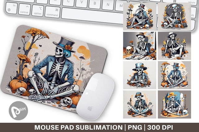 Mouse Pad Cowboy Skeleton Sublimation artnoy 