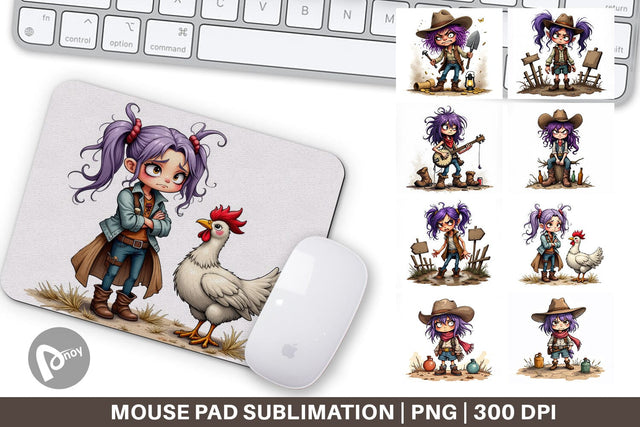 Mouse Pad Cowgirl Chaos Sublimation artnoy 