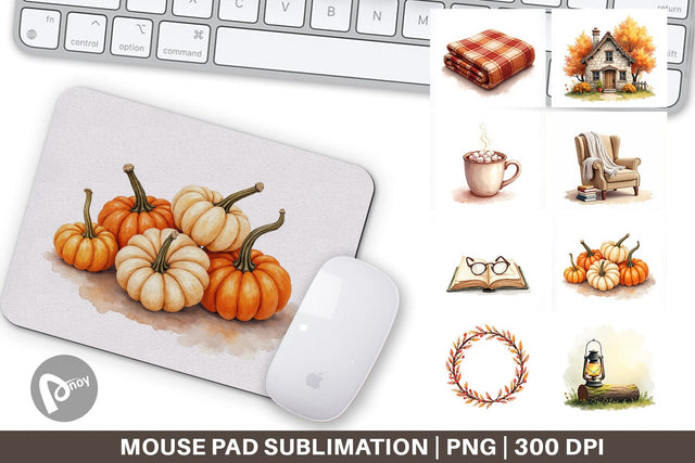 Mouse Pad Cozy Autumn Cottage Sublimation artnoy 